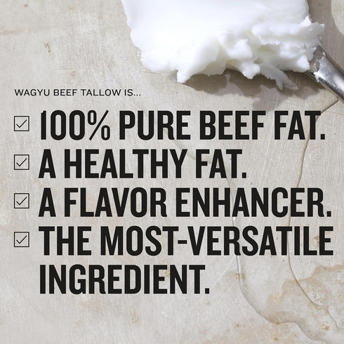 Packing 11.5 Oz South Chicago Wagyu Beef Tallow, Glass Jar, Perfect for Searing, Sauteing, Cooking, Pan Frying, Keto