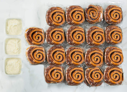 Jimmy The Baker (18 Pack) 5.25 Oz Cinnamon Rolls with Cream Cheese Icing - Gourmet Cinnamon Roll, Tasty Fresh Product