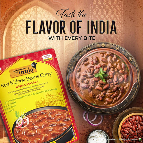 10 (Pack 3), Kitchens of India Rajma Masala Red Kidney Beans Curry, Ounces of Gourmet Ready to Eat Authentic Vegetarian