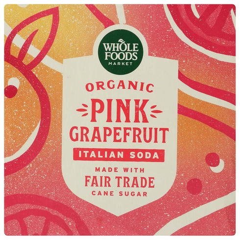 11.2 Oz, 4 Pack Whole Foods Market Organic Pink Grapefruit Italian Soda, Fl