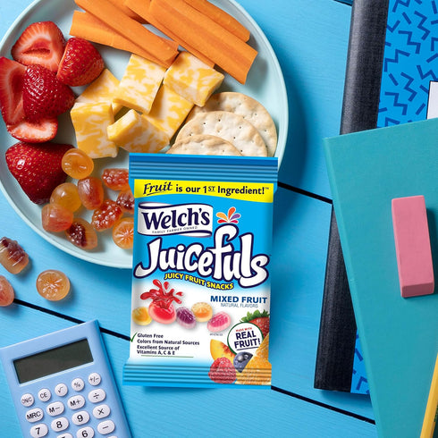 Pack, 4 oz (Pack 12) Welch's Juicefuls Juicy Fruit Snacks, Mixed Fruit, Berry Blast & Island Splash Fruit Gushers