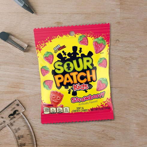Sour Patch Kids Pack, 12 Fruit Flavors Soft & Chewy Candy Variety Peach, Grape, Strawberry, Bags