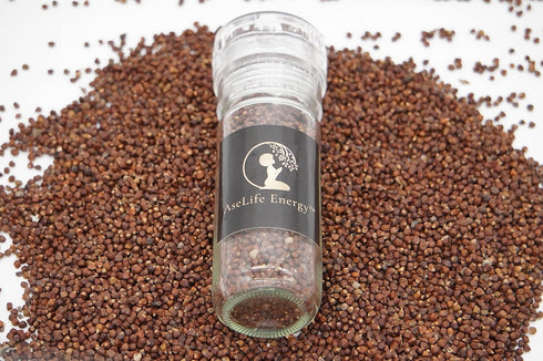4.3 OZ AseLife Energy Grains of Paradise Spice with Spice Grinder Jar Melegueta Pepper Ginny Grains Mbongo spice Hepper