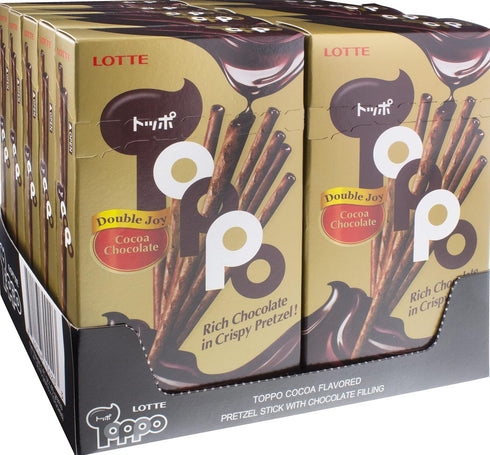 Lotte 1.41oz (Pack 10) Toppo Cocoa Chocolate Pretzel