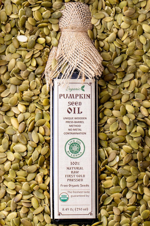 8.45 oz Organic Raw Cold-Pressed Pumpkin Seed Oil - USDA Certified, Freshly Pressed