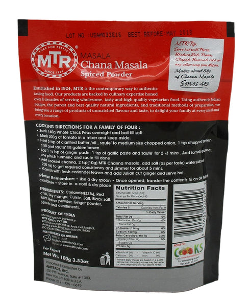 100G MTR Chana Masala Powder Tasty Delights
