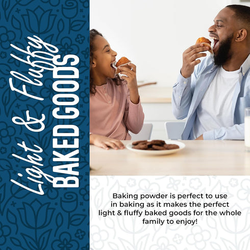 Baking Powder 1lbs Aluminum Free, Double Acting Non-GMO, Batch Tested Leavening Agent for Cooking, 16oz Made in Canada