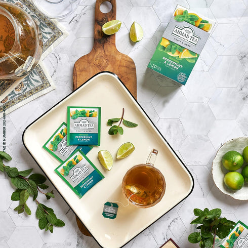 Ahmad Tea Peppermint & Lemon Tea, 20 Bags, 30g