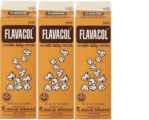 Flavacol Popcorn Season Salt (3 Pack, 35 oz each) - Total 105 Ounces