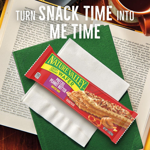5 6.5 oz Nature Valley Crispy Creamy Wafer Bars, Pretzel Peanut Butter, Bars
