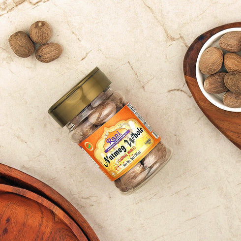 Rani Whole Nutmeg (Jaiphul) Spice, 3oz (85g) PET Jar, 17-19 Pieces, All Natural | Vegan | Gluten Friendly | Non-GMO