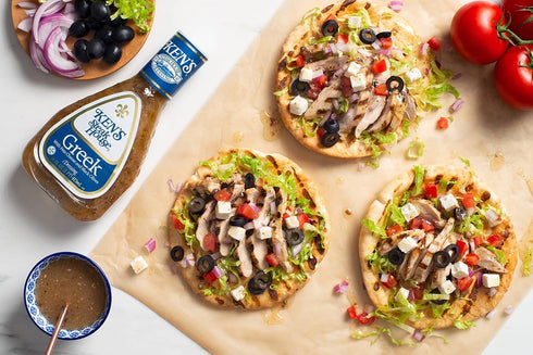 16 Oz (Pack 6) Kens Steakhouse Dressing, Greek Dressing with Feta Cheese & Black Olives, Gluten Free Dressing