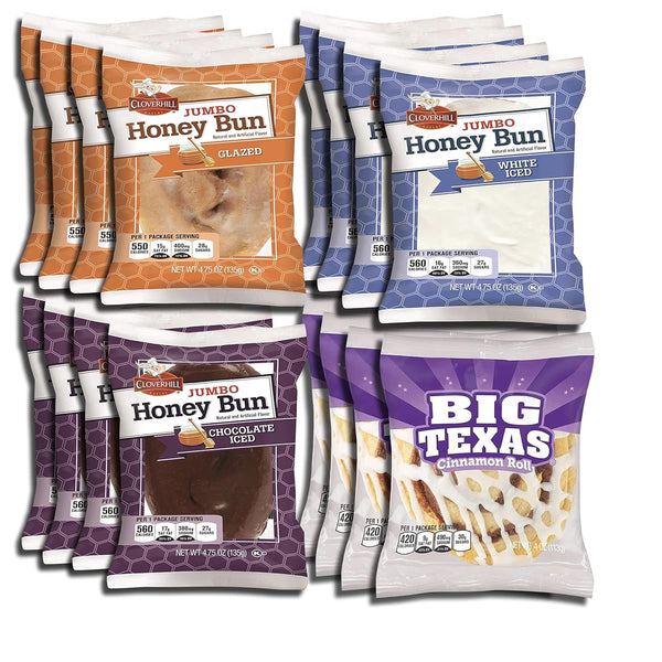 Cloverhill Bakery Ultimate Honey Bun Variety Pack: Includes Big Texas, Chocolate, Iced and