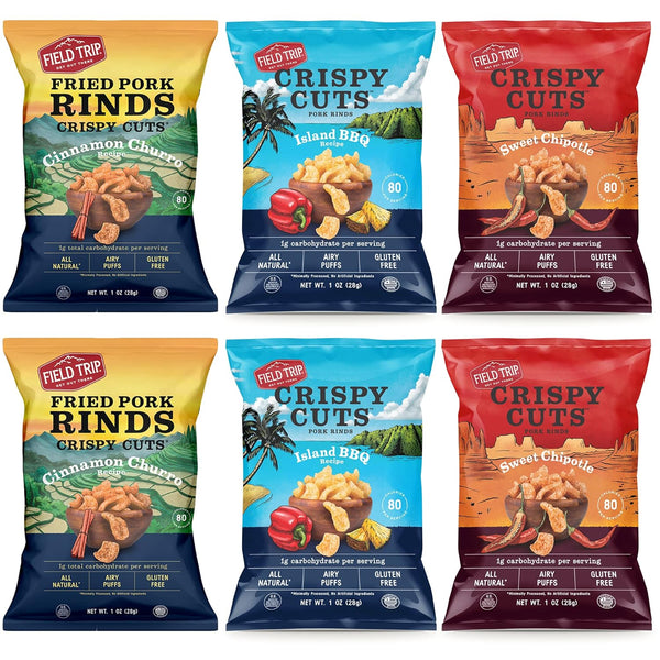 Field Trip Gluten Free Pork Rinds, Crunchy Paleo and Keto Friendly Snack,