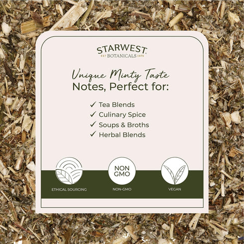 1 lb Starwest Botanicals Organic Mugwort Herb - Dried Loose Leaf Herb for Tea & Culinary Use, Cut & Sifted, Certified