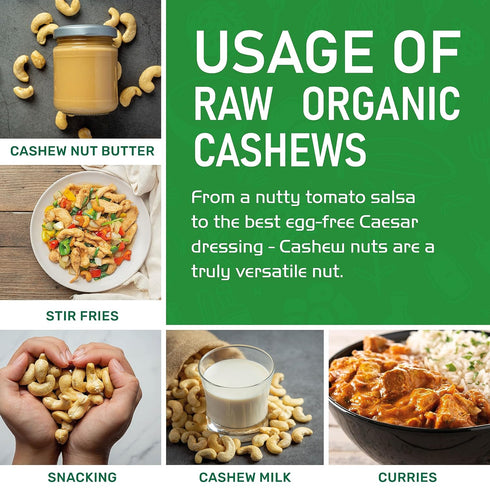 2 Jiva Organics Raw Organic Cashews (Whole) Pound Bag
