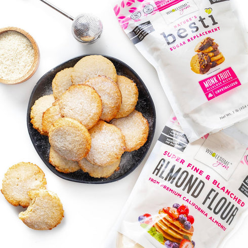 Wholesome Yum Premium Fine Blanched Almond Flour for Baking & More, Low Carb, Gluten Free, 16 oz