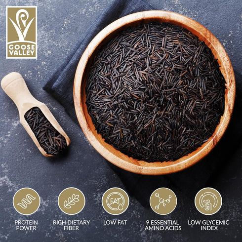 GOOSE VALLEY 5 lbs Natural Wild Rice - Family Reserve - Variety of Jumbo High Fiber and High Protein Whole Grain Rice