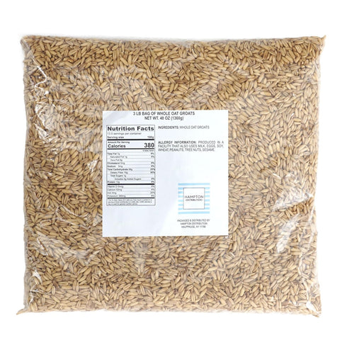 3 Whole Oat Groats, Pound Bulk Bag, Oatmeal, Breakfast, Hampton Distribution