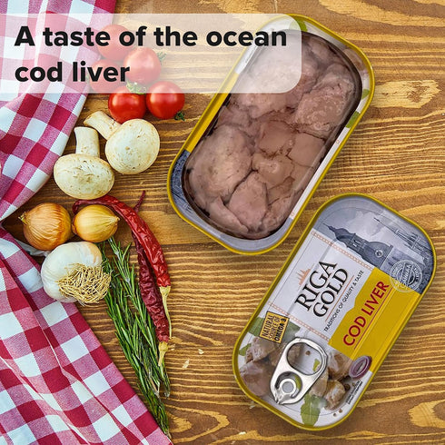 4.27oz/ 121g (Pack 3) Riga Gold Cod Liver in Own Oil From Iceland