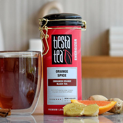 50 5 oz Tiesta Tea - Orange Spice Tea, Loose Leaf, Cinnamon Orange Black Tea, Premium High Caffeine Tea Blend, Make Hot