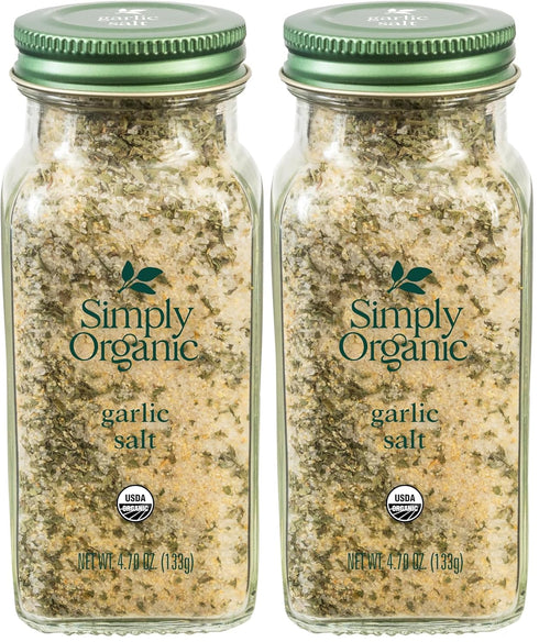 Simply Organic Garlic Salt, Certified Organic | 4.7 oz (Pack of 2)