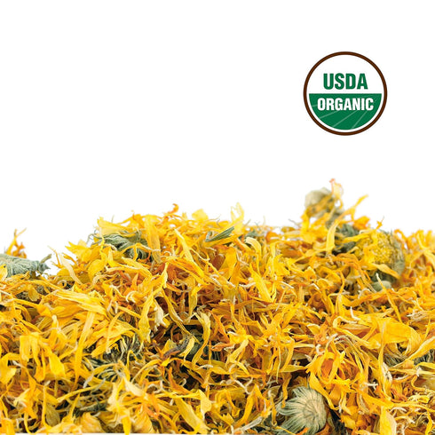 1LB (16Oz) 100% 1 lbs. Calendula Tea CERTIFIED Organic Whole Flower Herbal Tea (Calendula Officinalis), Caffeine Free