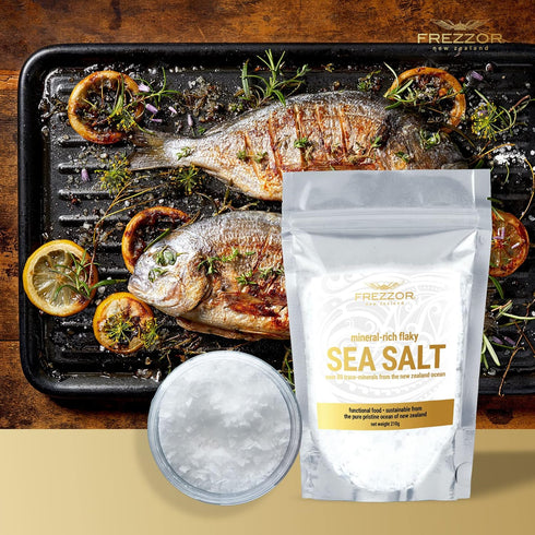 FREZZOR Flaky Sea Salt, 7.4 ounces of Premium Gourmet Sea Salt Flakes from New Zealand
