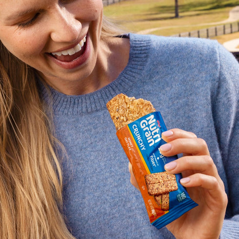 7oz (10 Nutri-Grain Crunchy Honey Oat Flax Bars, Fiber Bars, Whole Grain, Box Bars)