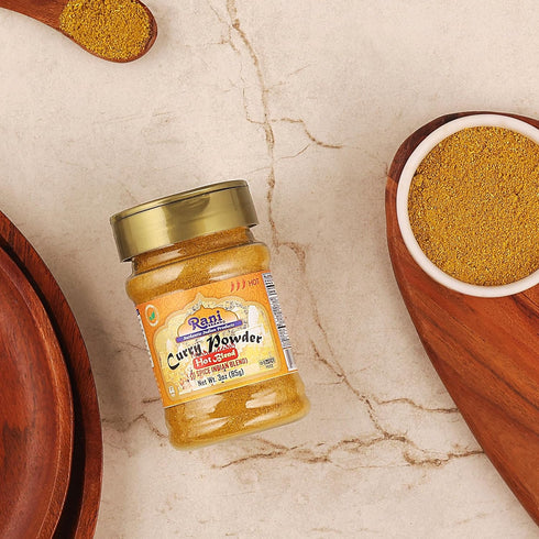 Rani Curry Powder Hot, 11-Spice Authentic Indian Blend, 3oz (85g) PET Jar, All Natural