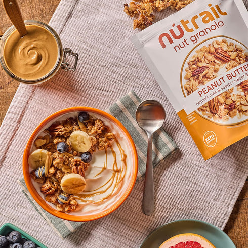 8 oz. 6 Count NuTrail Nut Granola, Peanut Butter, No Sugar Added, Gluten Free, Grain Free, Keto, Low Carb, Healthy
