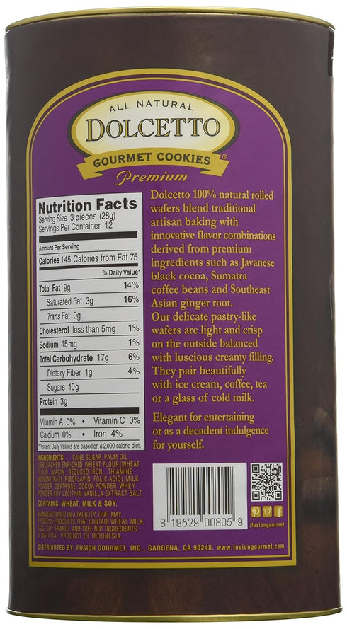 DOLCETTO Dolcetto Wafer Rolls Cookies, Cream, 12 OZ