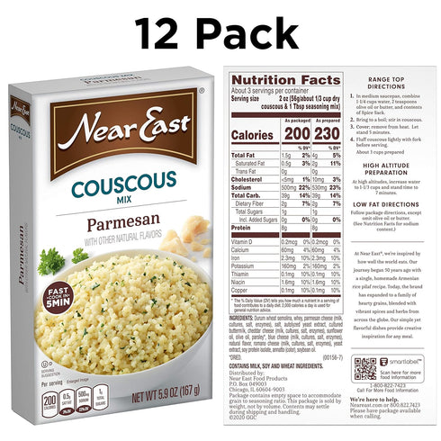 5.9oz (12 Pack) Near East Couscous Mix, Parmesan Cheese, Boxes