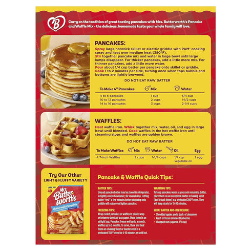 32 (Pack 2) Mrs. Butterworth Pancake and Waffle Mix, Ounce