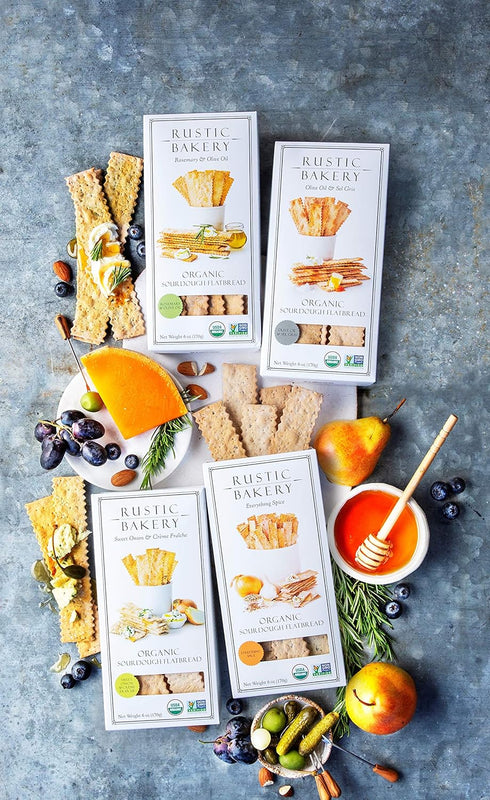 6 Rustic Bakery, Flatbread Rosemary Olive Oil Organic, Ounce