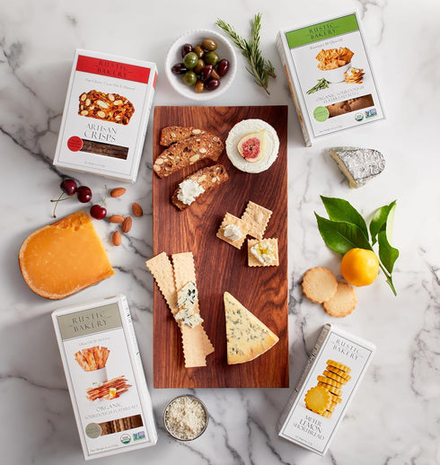 Pack 3 5 Oz Rustic Bakery Artisan Crisps - Tart Cherry, Cacao Nib, & Almond - Artisan Crackers for Cheese Platter