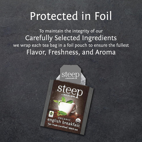 20 Count (Pack 6), 120 steep by Bigelow Organic English Breakfast Black Tea, Caffeinated, of Total Tea Bags