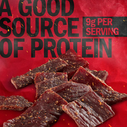 9g 100% Jack Link's Beef Jerky, Peppered, Half Pounder Large Jerky Bag - Flavorful Meat Snack, Ready to Eat Protein