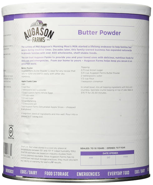 510 10 15 Butter Powder Mix Can Emergency Food Supply, Servings, Year Shelf Life, Certified Gluten Free, Made with Real
