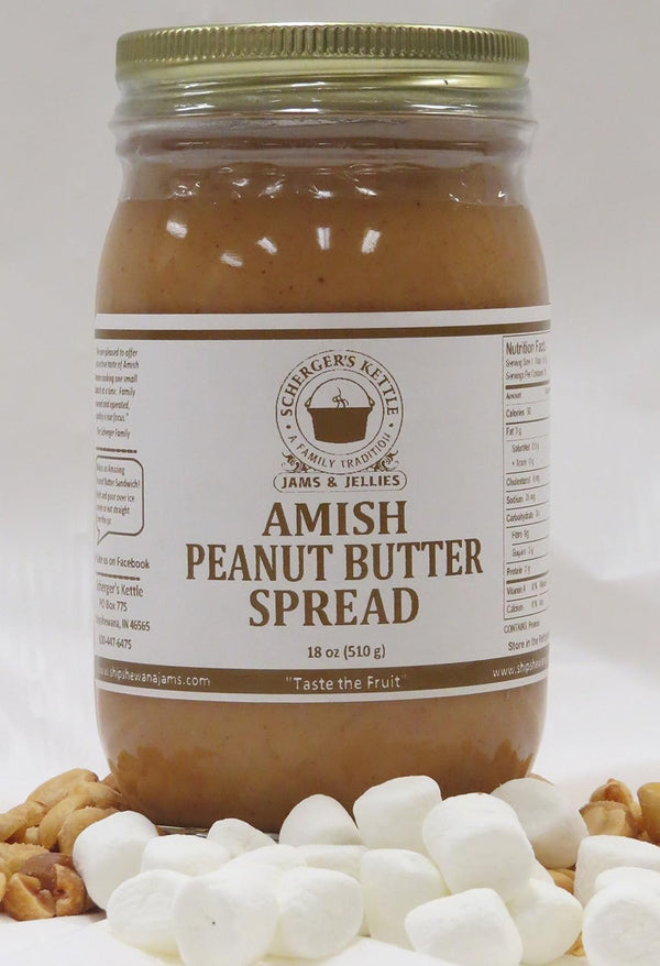 Scherger's Kettle - Shipshewana, IN Amish Peanut Butter Spread, 18 oz