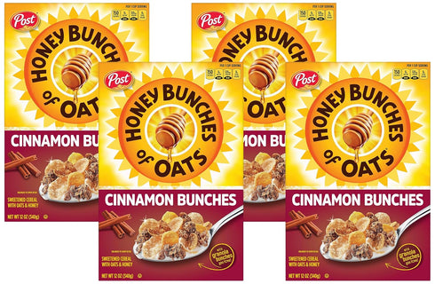 Post Honey Bunches of Oats Cinnamon Bunches Breakfast Cereal, Honey Flavored Cinnamon
