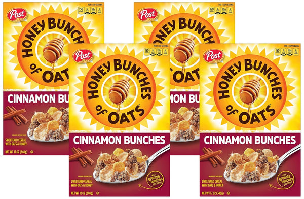 Post Honey Bunches of Oats Cinnamon Bunches Breakfast Cereal, Honey Flavored Cinnamon