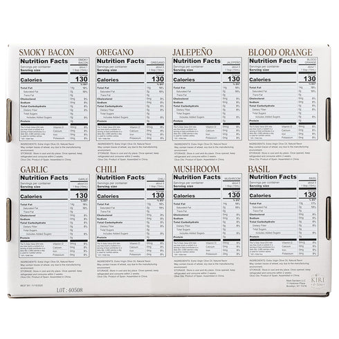 Set 8 Kiri & Sons Olive Oil Gourmet Sampler Gift of - Premium Extra-Virgin Olive Oil Made In Spain, Natural Flavors