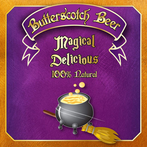 12 Oz (Pack 4), Flying Cauldron Butterscotch Beer, Fl of Vanilla Cream Soda Brew, All- Natural, Non-Alcoholic