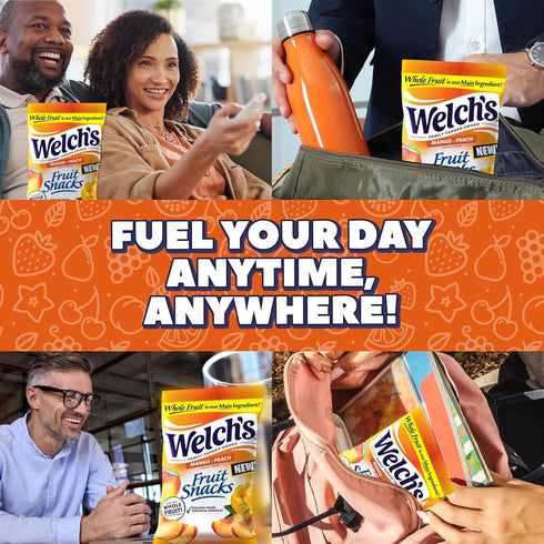 5oz Packs (Pack 12) Welch's Fruit Snacks, Mango Peach Snack Box, Gluten Free, Snack