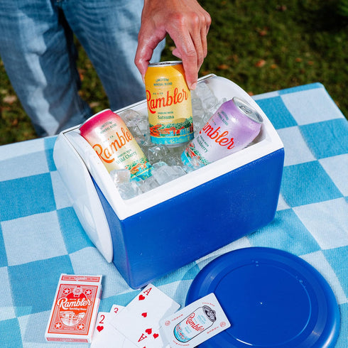 12-Ounce 8-Packs (24 AUTX RAMBLER Sparkling Water, Texas Limestone Mineral Blend, Satsuma Flavor, Cans, Three Cans)