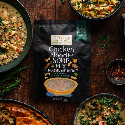 4.23 oz Frontier Co-op Chicken Noodle Soup Mix, - Savory Blend for Soups, Vegetables, and Dumplings