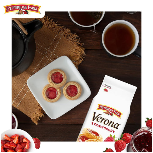 6.75 OZ (18 Pepperidge Farm Verona Strawberry Thumbprint Cookies, Bag Cookies)