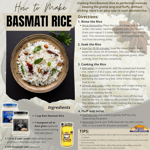 10-Pound 160oz (10lbs) 4.53kg Rani Platinum White Basmati Rice Extra Long Aged Bag, ~ All Natural | Gluten Friendly |