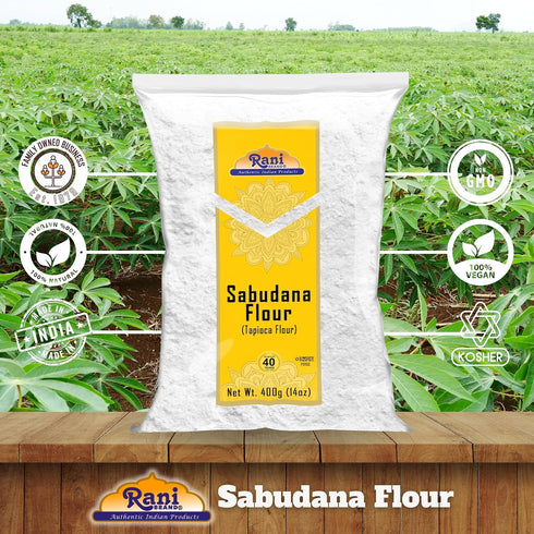 14oz (400g) Rani Sabudana Flour (Tapioca/Sago Flour) ~ All Natural | Vegan | Gluten Friendly | NON-GMO | Kosher |